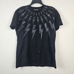 Neil Barrett Jersey FAIR-ISLE THUNDERBOLT Crewneck T-shirt Tone-on-tone Print S